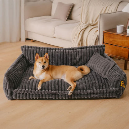 Avelena | DreamPaw Orthopädisches Hundebett – Robuster Schlafplatz mit Nackenstütze und abnehmbarem Bezug