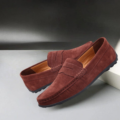 Luxuriöse, stilvolle, winterwarme Wildleder-Loafer für Herren