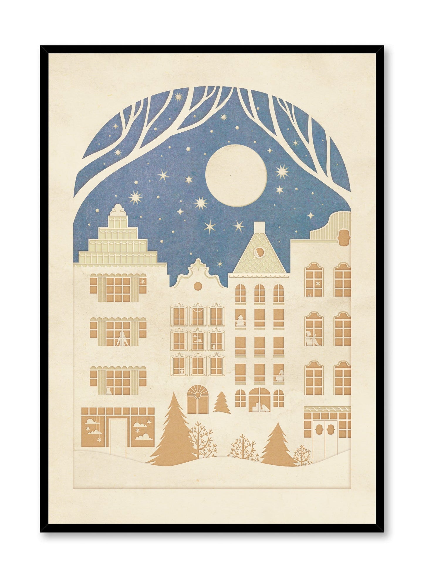 Avelena | Papercut Winter In Der Stadt, Plakat