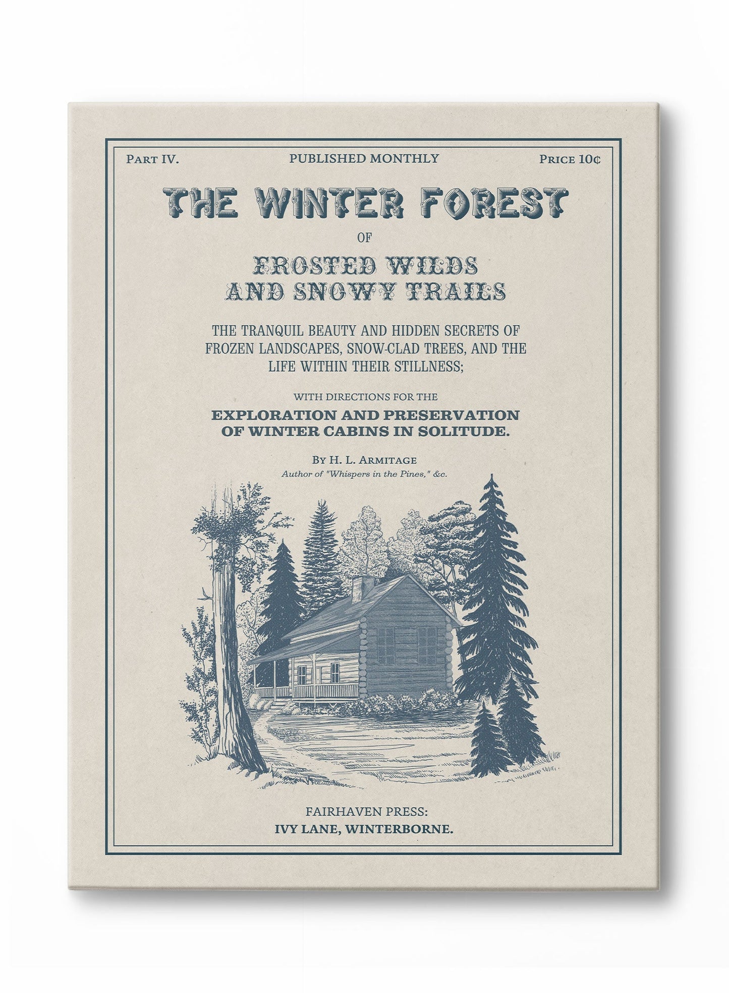 Avelena | Winter Wald Buch Plakette, Leinwand