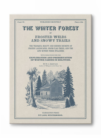 Avelena | Winter Wald Buch Plakette, Leinwand
