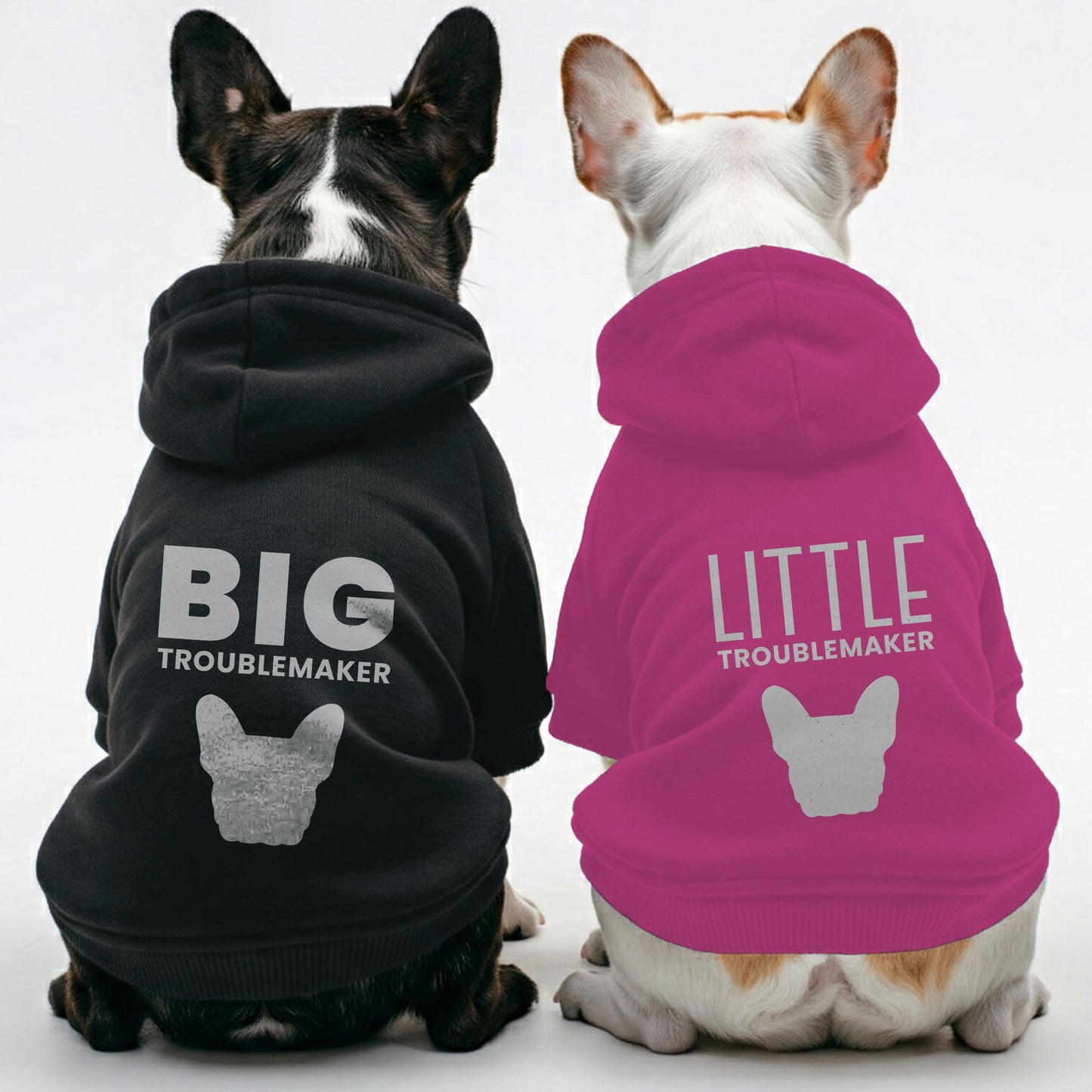 Avelena | Großer Unruhestifter Und Kleiner Unruhestifter - Passende Französische Bulldogge Hoodies – Stilvoll, Gemütlich & Personalisierbar!