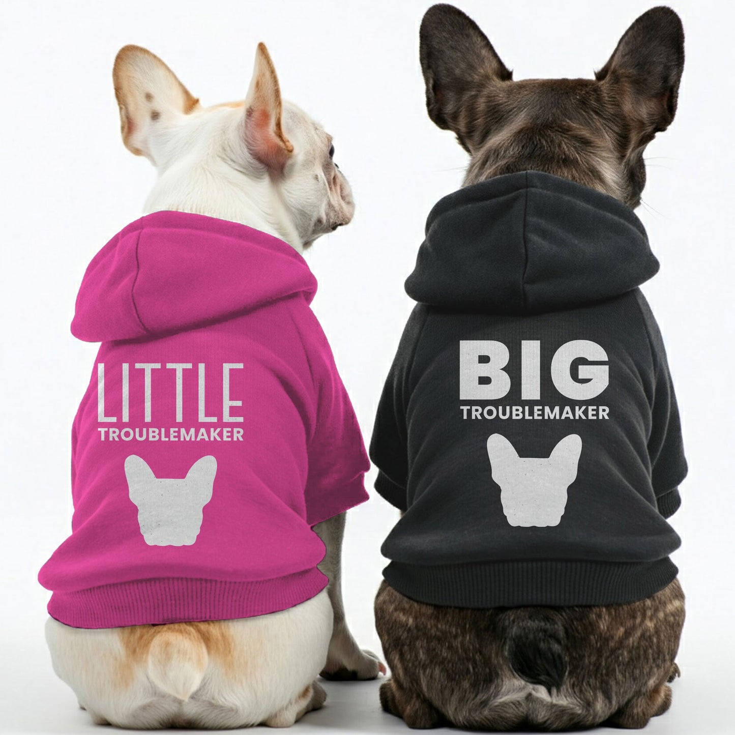 Avelena | Großer Unruhestifter Und Kleiner Unruhestifter - Passende Französische Bulldogge Hoodies – Stilvoll, Gemütlich & Personalisierbar!