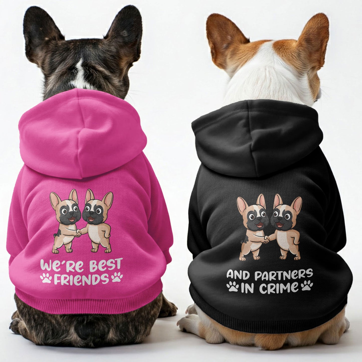 Avelena | Wir Sind Beste Freunde Und Partner In Crime - Passende Französische Bulldoggen Hoodies – Stilvoll, Gemütlich & Persönlich!