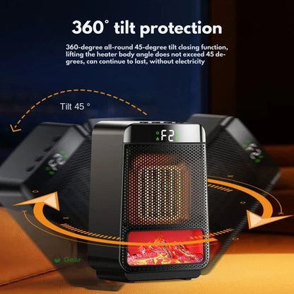 Avelena | 3D Dynamischer Flammen Elektroheizer | 1500W Tragbar, umweltfreundlich & schnelles Heizen für Badezimmer und Zuhause