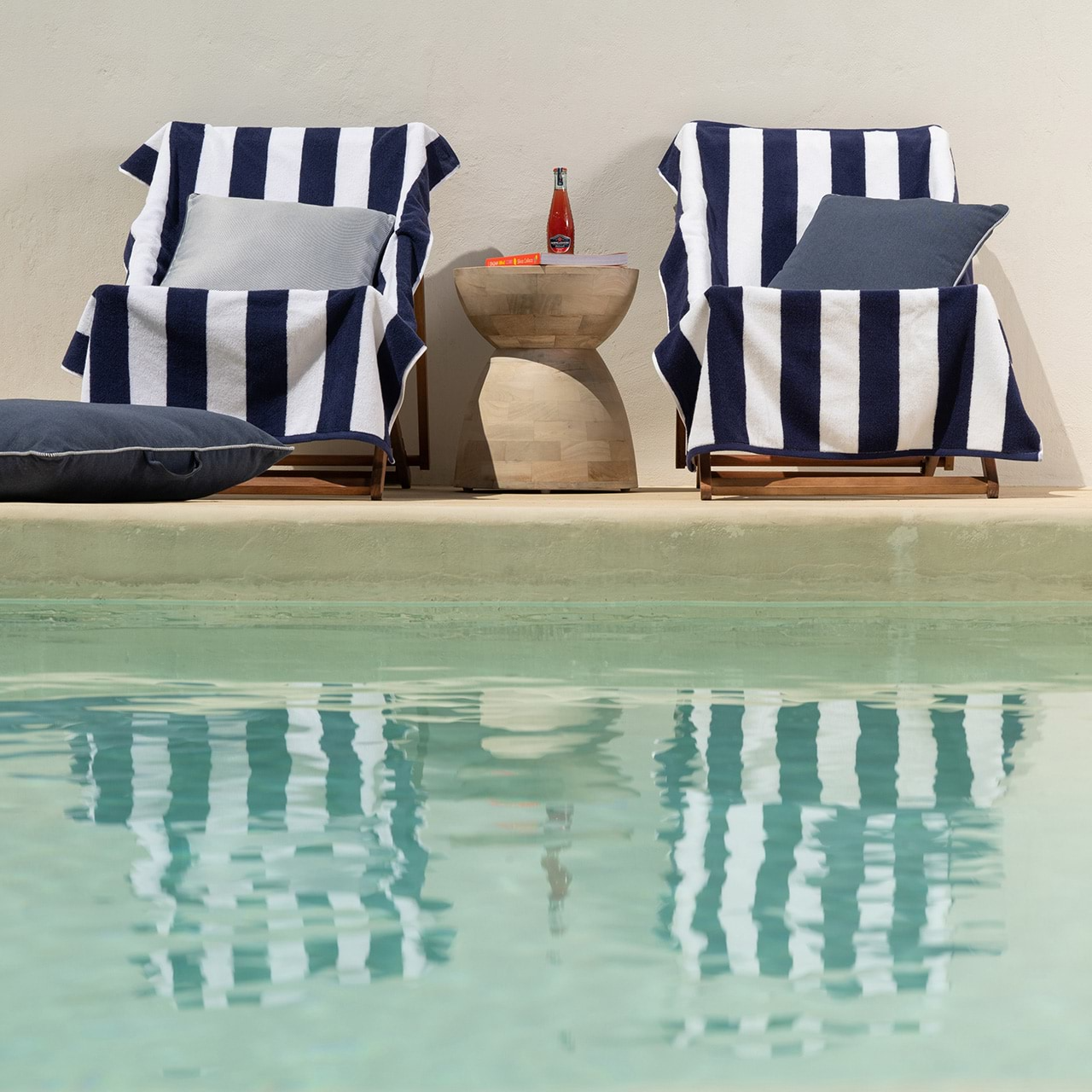Avelena | Cabana Baumwoll-Terry Strandtuch Navy