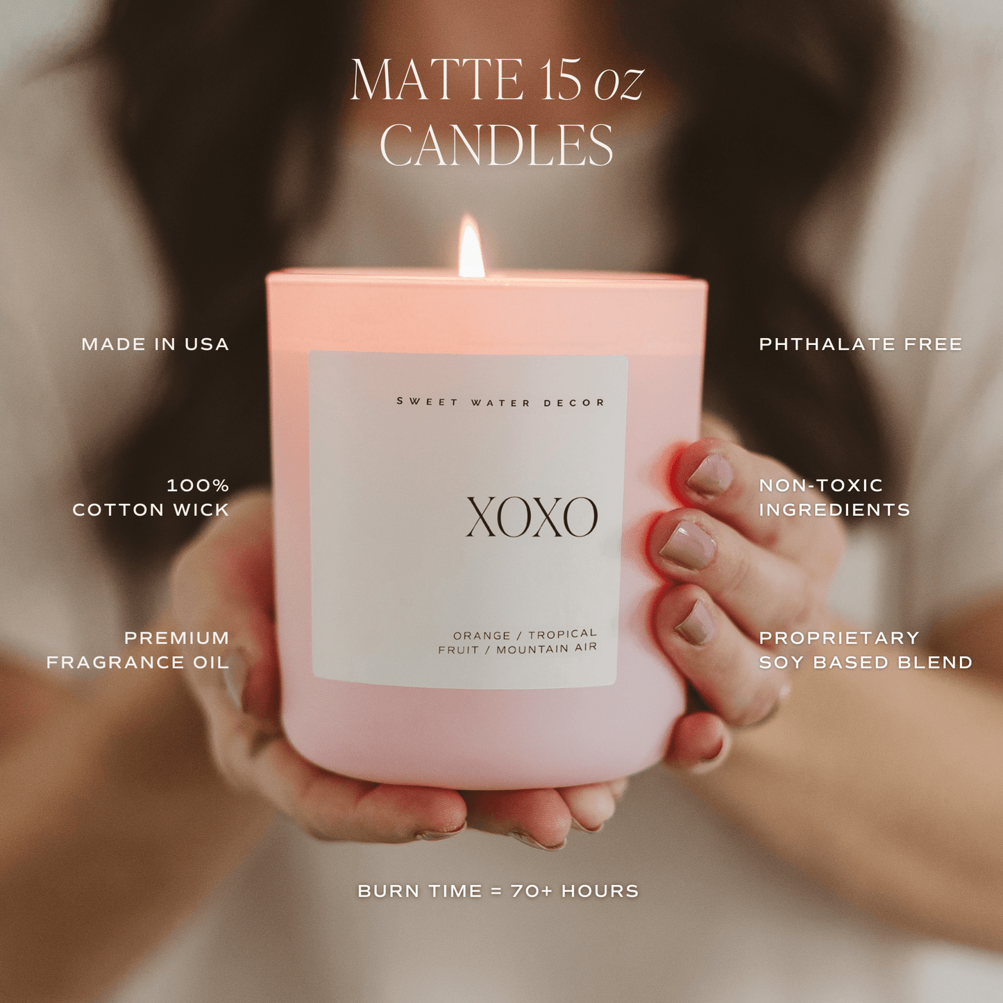 Avelena | Beste Mama Aller Zeiten Sojawachs Kerze Pink Matt Jar 15 Oz - Wildblumen und Salz
