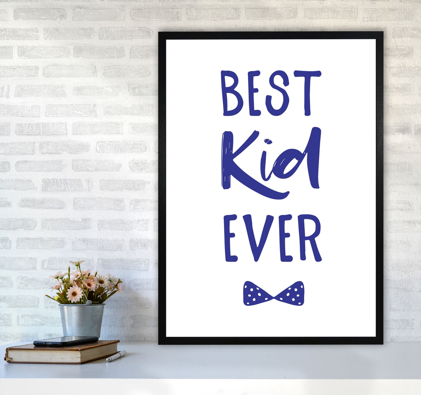 Avelena | Best Kid Ever Navy Rahmen Kinderzimmer Wandkunst Druck