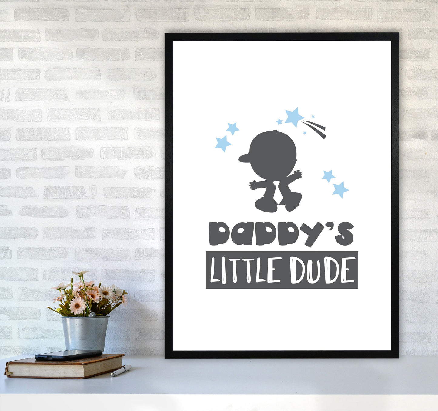 Avelena | Daddy's Little Dude Rahmen Kinderzimmer Kunstdruck