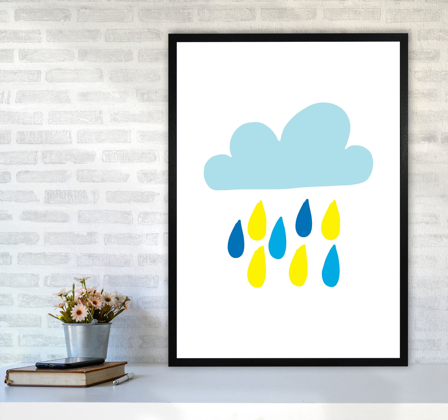 Avelena | Blau Regenhimmel Modern Druck