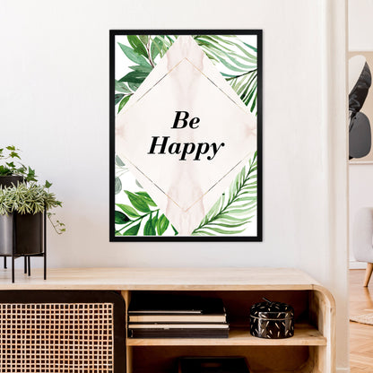 Avelena | Be Happy Exotisches Kunstdruck von Pixy Paper