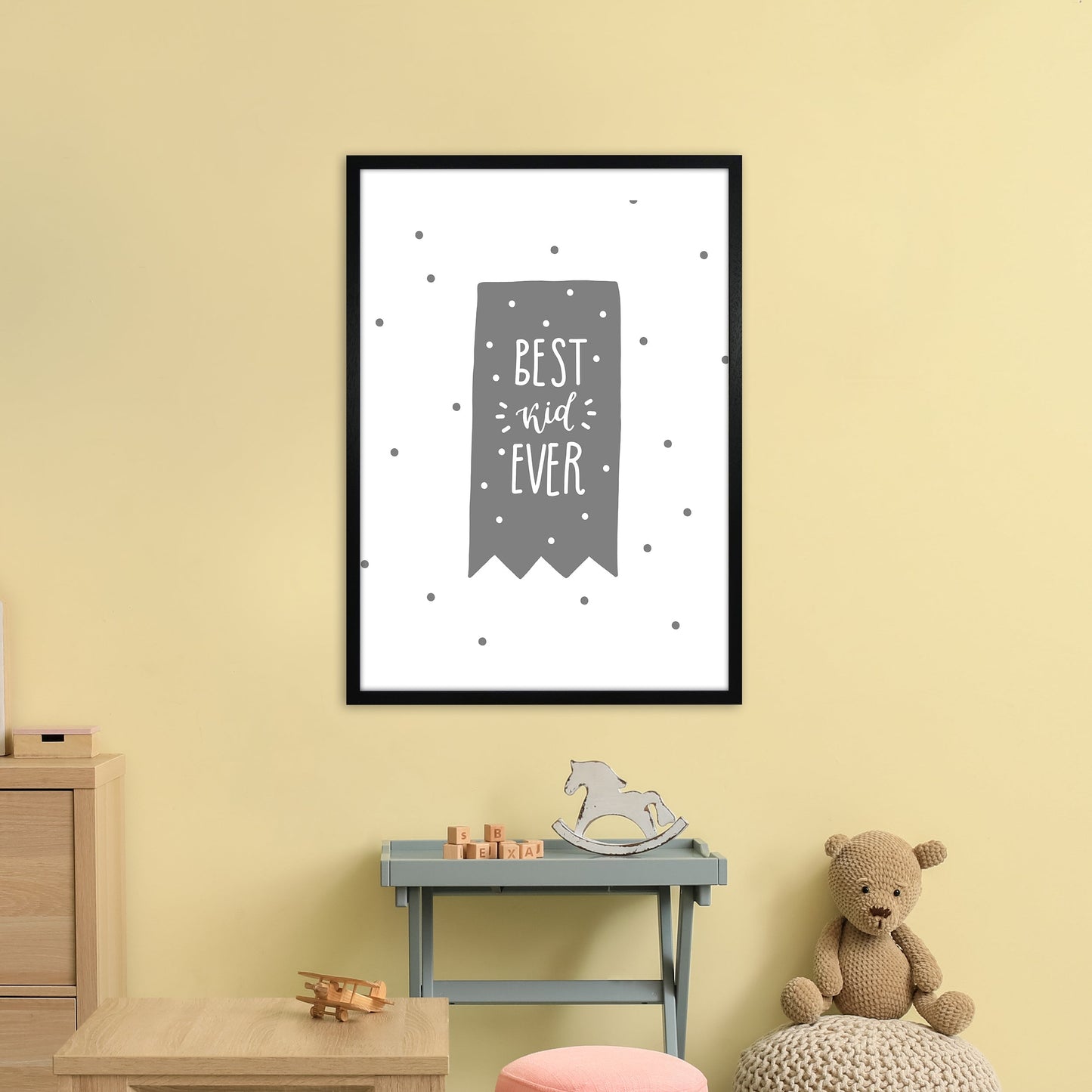 Avelena | Best Kid Ever Grau Super Scandi Kunstdruck von Pixy Paper