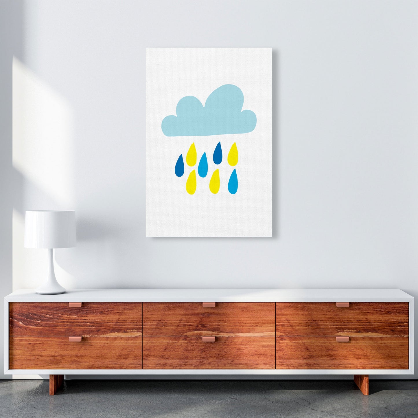 Avelena | Blau Regenhimmel Modern Druck