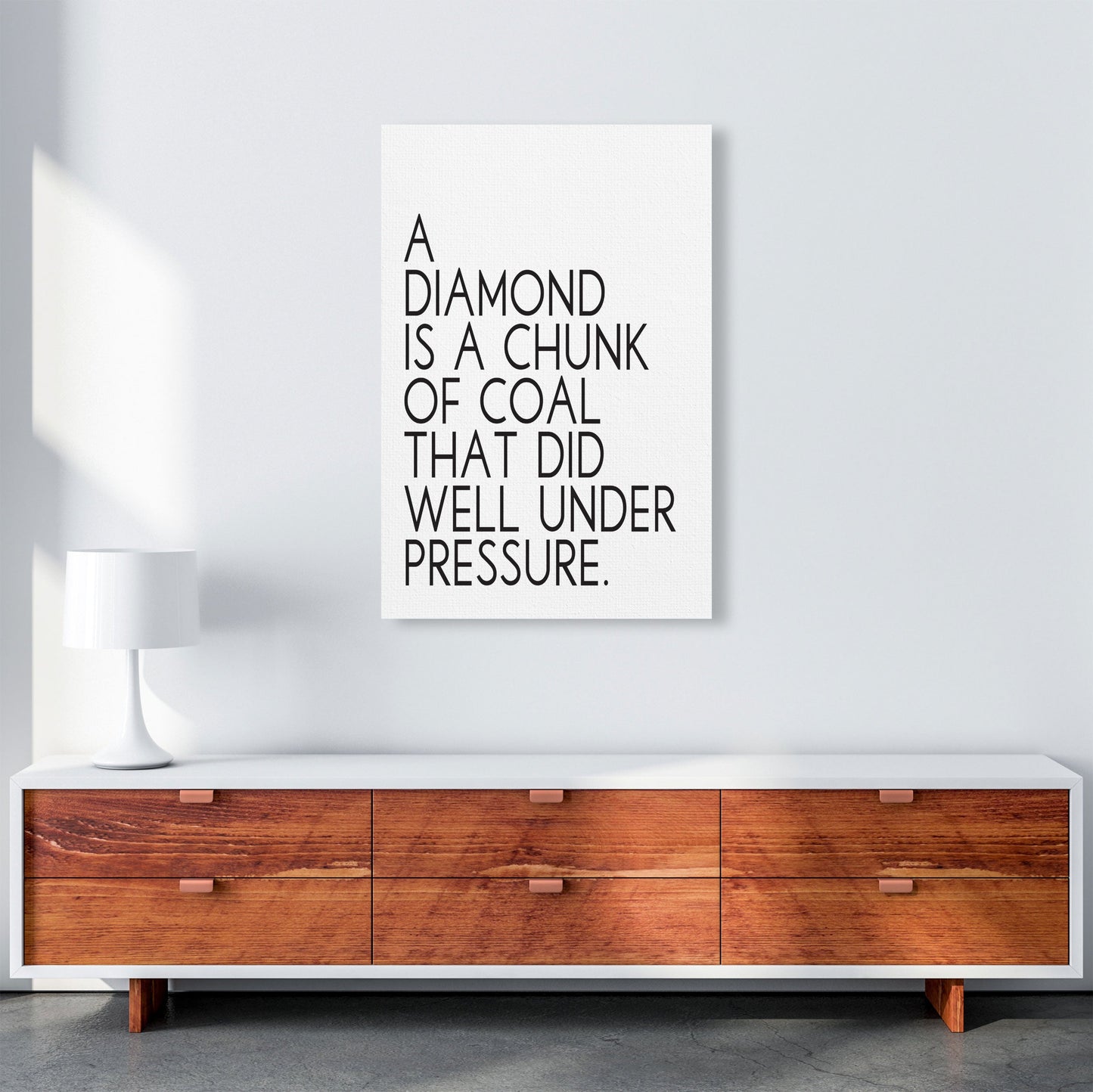 Avelena | Ein unter Druck stehendes Diamanten gerahmtes Typografie Zitat Wandkunstdruck