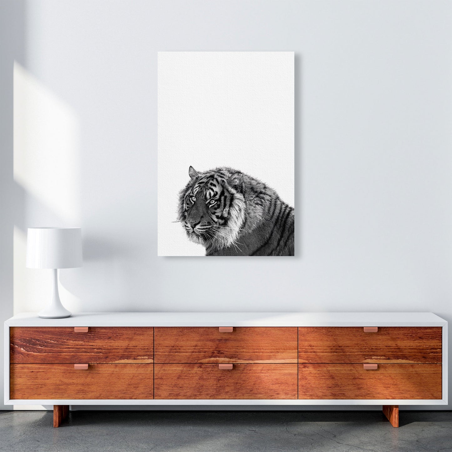 Avelena | Schwarz und Weiß Tiger Moderne Druck Tier Kunstdruck