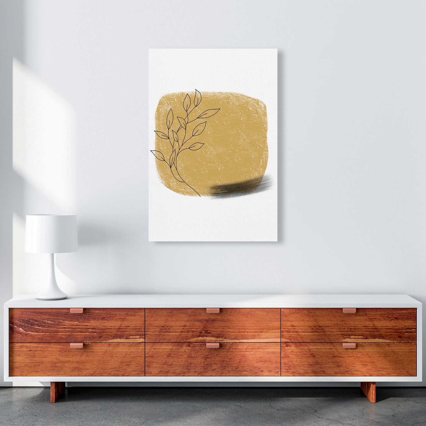 Avelena | Dalia Krit Gold Blumen Quadrat Kunstdruck Von Pixy Paper
