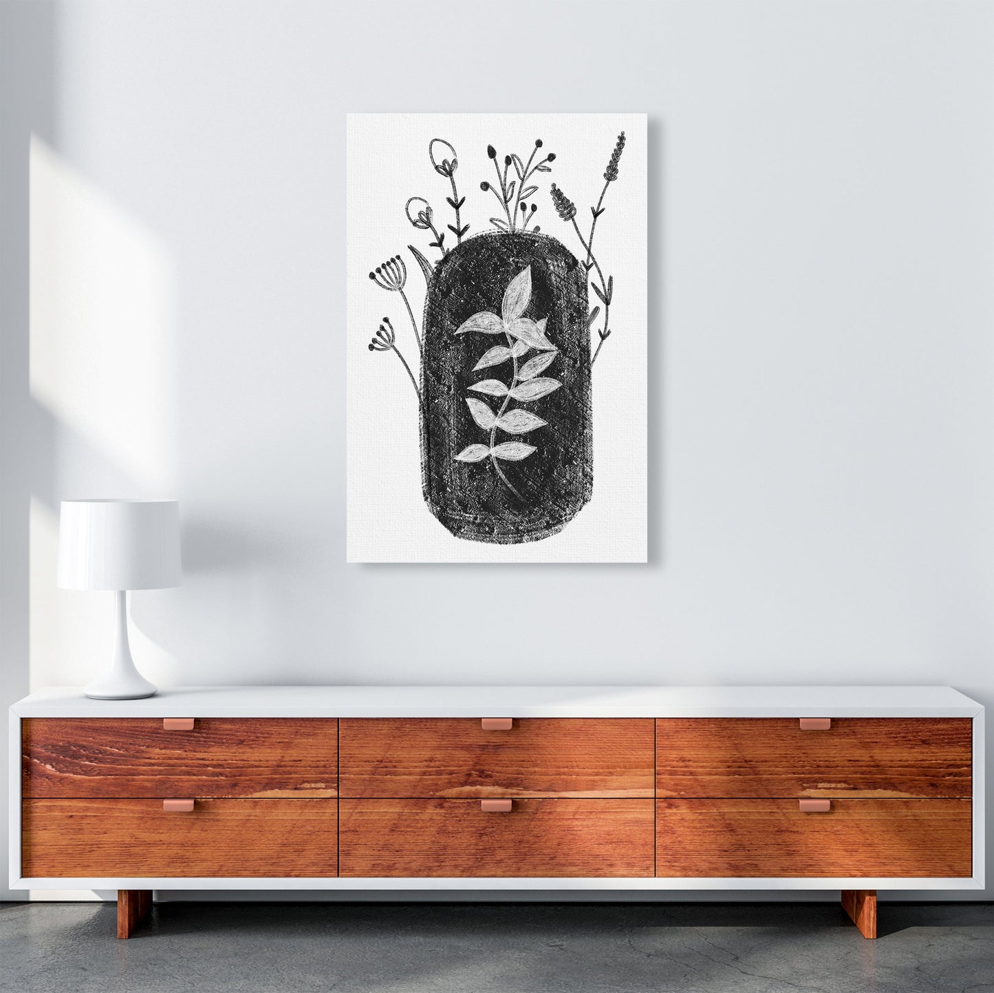 Avelena | Dalia Kreide Schwarz Floral Kunstdruck Von Pixy Paper