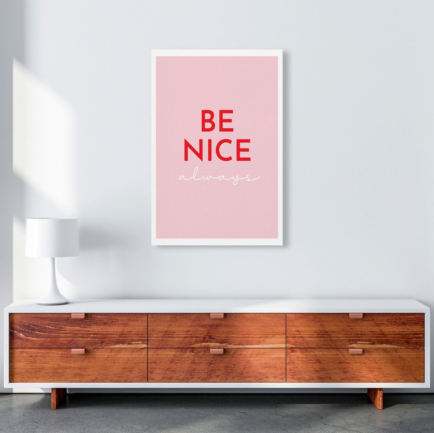 Avelena | Be Nice Pink Kunstdruck von Pixy Paper