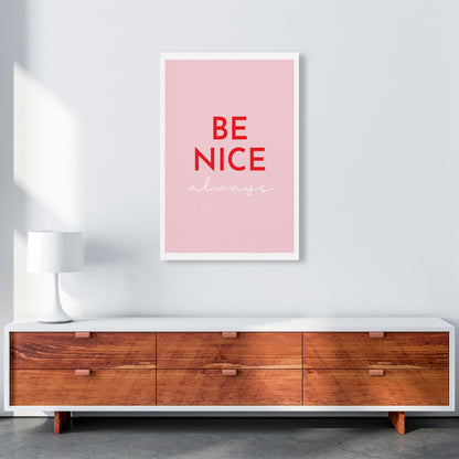 Avelena | Be Nice Pink Kunstdruck von Pixy Paper