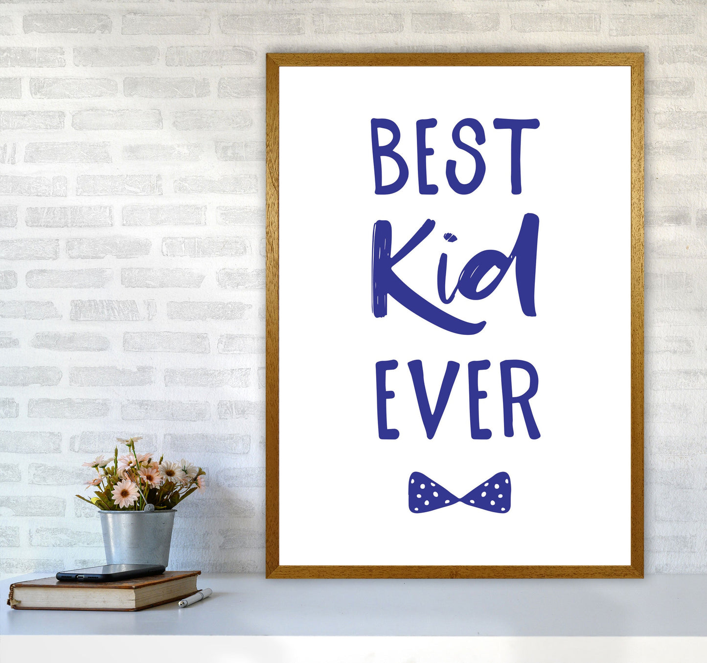 Avelena | Best Kid Ever Navy Rahmen Kinderzimmer Wandkunst Druck