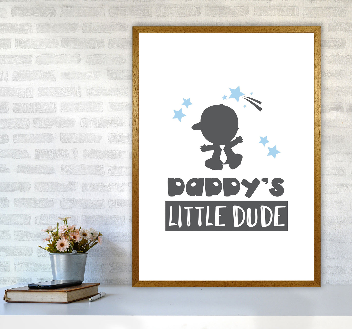 Avelena | Daddy's Little Dude Rahmen Kinderzimmer Kunstdruck