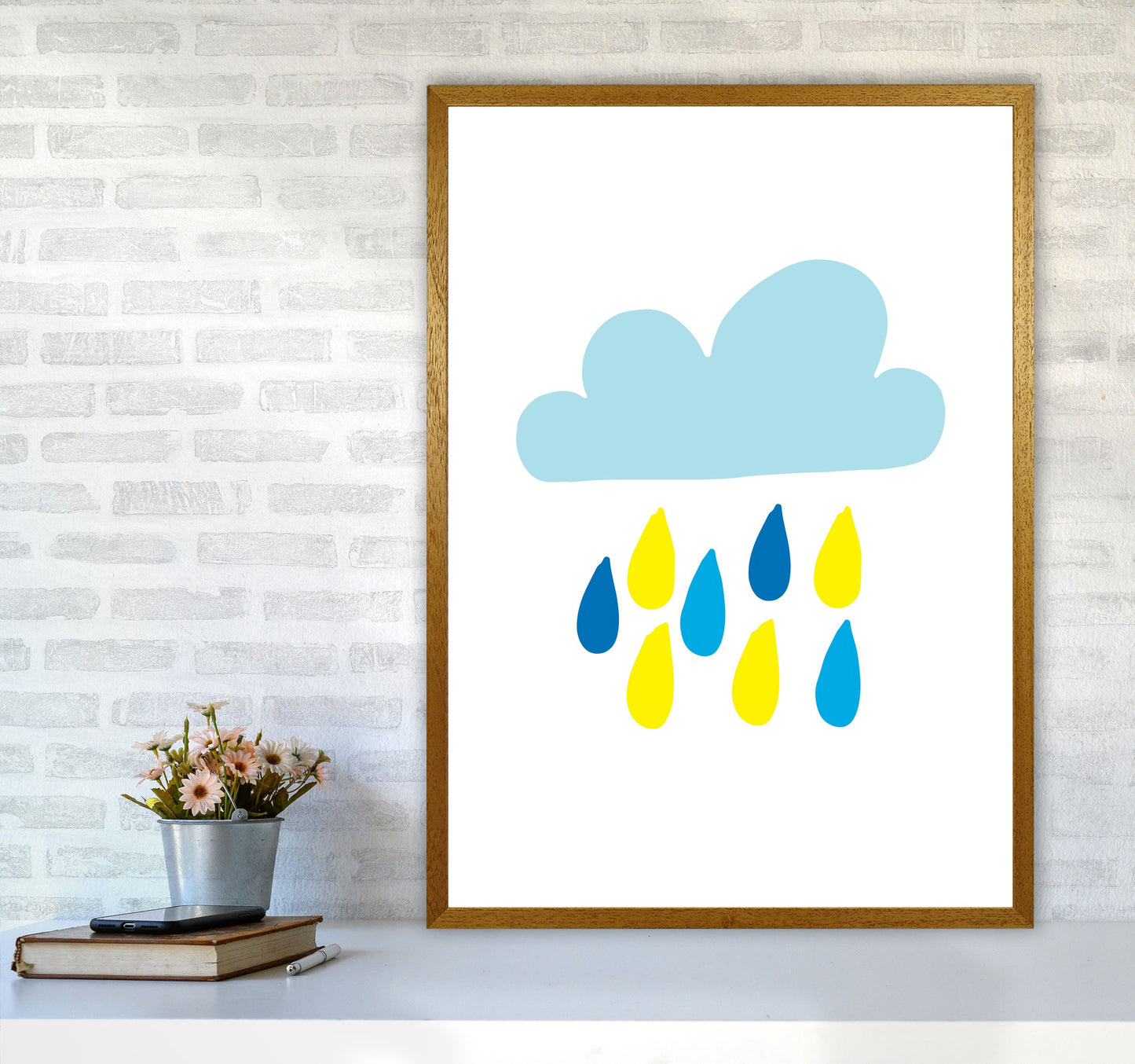 Avelena | Blau Regenhimmel Modern Druck
