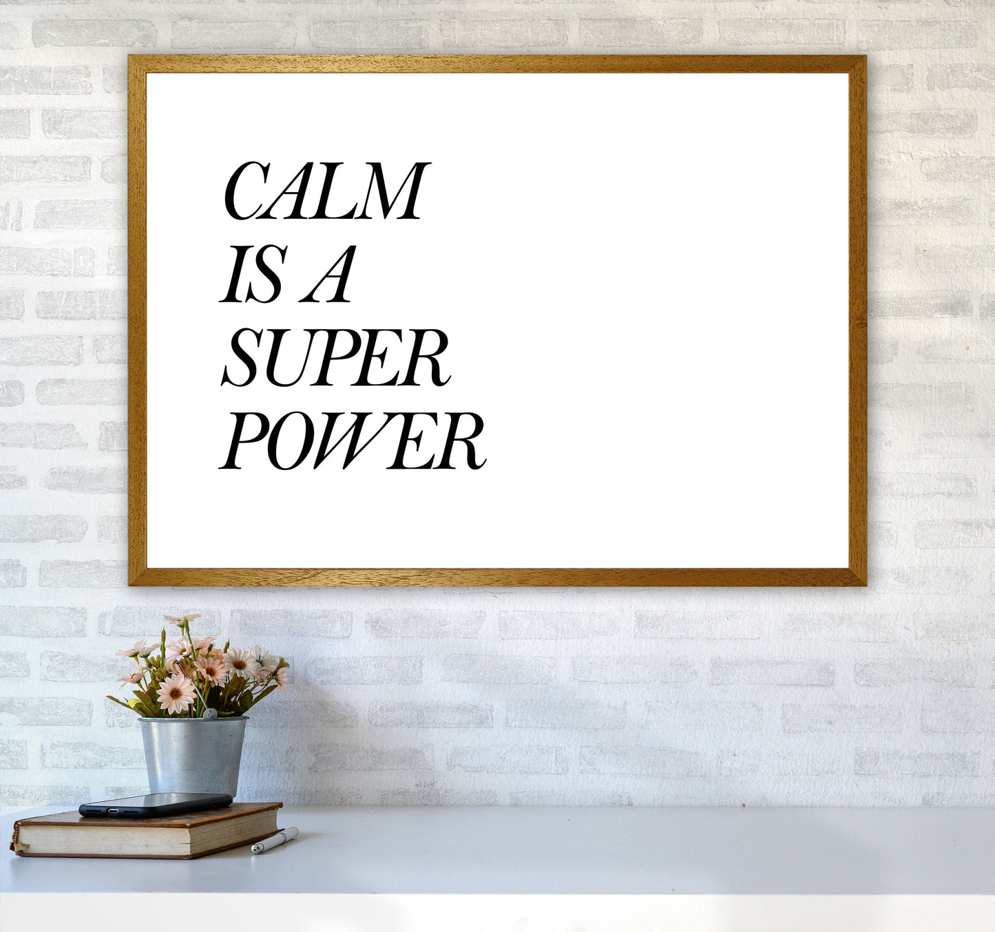Avelena | Calm Is A Superpower Rahmen Typografie Wandkunstdruck