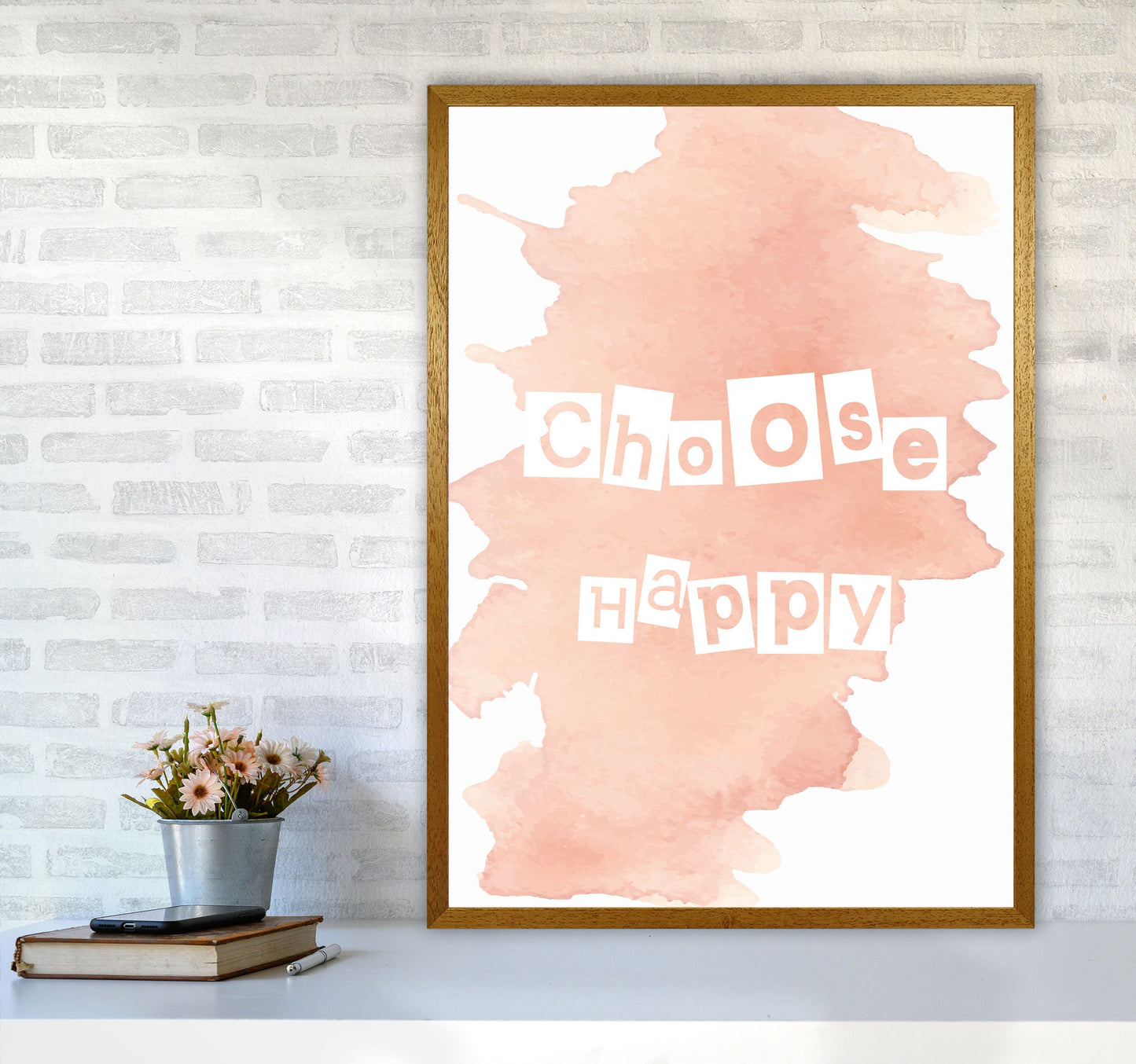 Avelena | Wähle Happy Peach Aquarell Moderne Druck