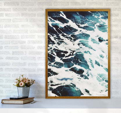 Avelena | Blau Weiß Wasser Moderne Druck, Rahmen Botanische & Natur Kunst Druck