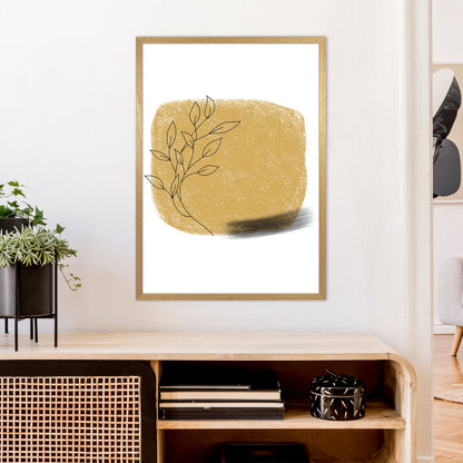 Avelena | Dalia Krit Gold Blumen Quadrat Kunstdruck Von Pixy Paper