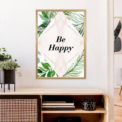 Avelena | Be Happy Exotisches Kunstdruck von Pixy Paper