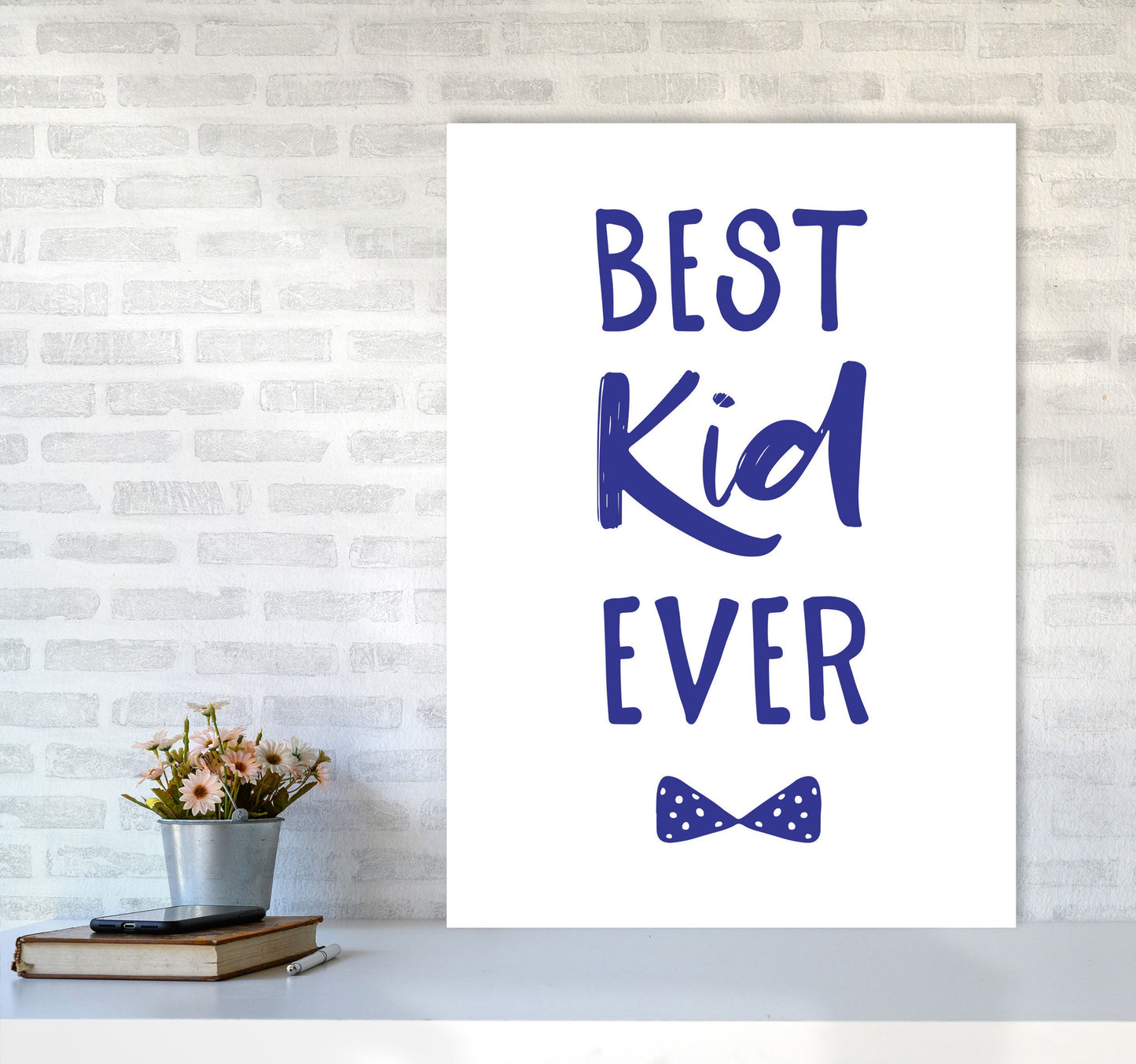 Avelena | Best Kid Ever Navy Rahmen Kinderzimmer Wandkunst Druck