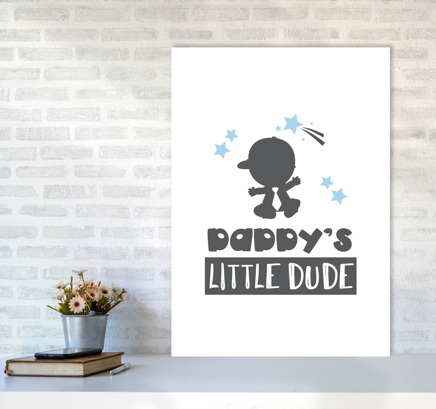 Avelena | Daddy's Little Dude Rahmen Kinderzimmer Kunstdruck