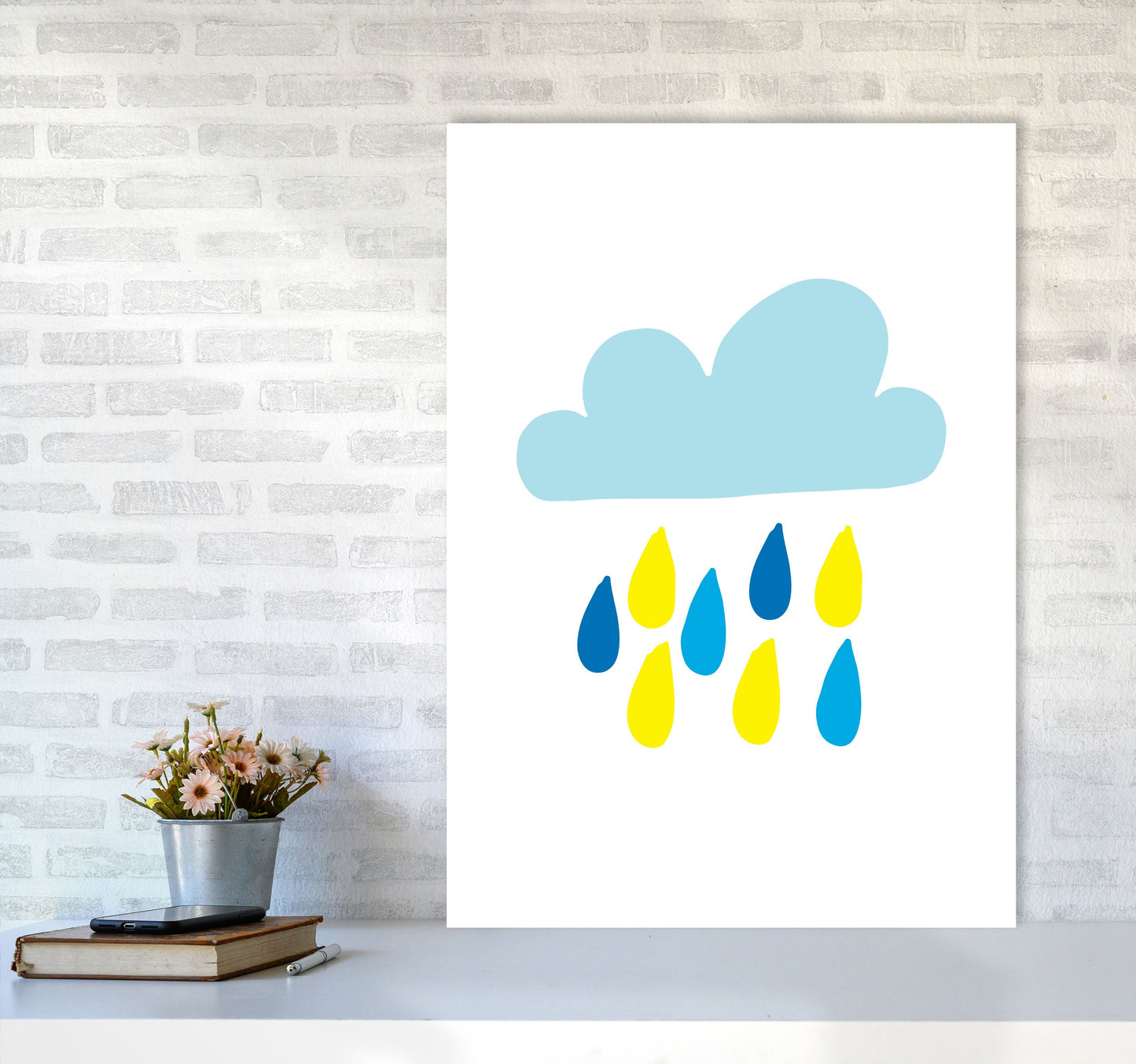 Avelena | Blau Regenhimmel Modern Druck