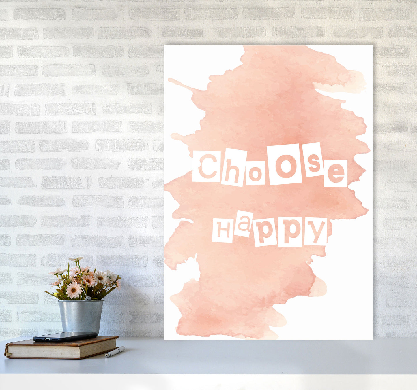 Avelena | Wähle Happy Peach Aquarell Moderne Druck