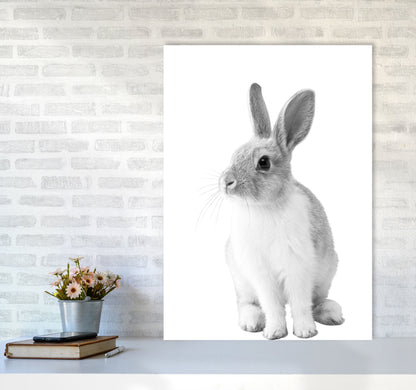 Avelena | Schwarz-Weiß Hase Moderne Druck Tierkunst Druck