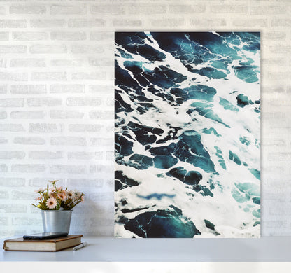 Avelena | Blau Weiß Wasser Moderne Druck, Rahmen Botanische & Natur Kunst Druck
