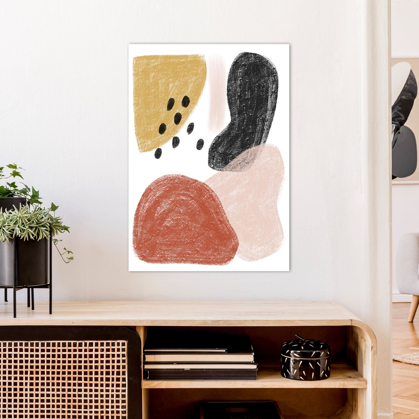 Avelena | Dalia Kritt Schwarz Punkte Form Kunstdruck Von Pixy Paper