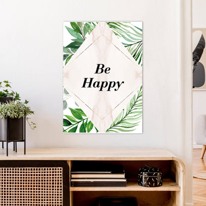 Avelena | Be Happy Exotisches Kunstdruck von Pixy Paper