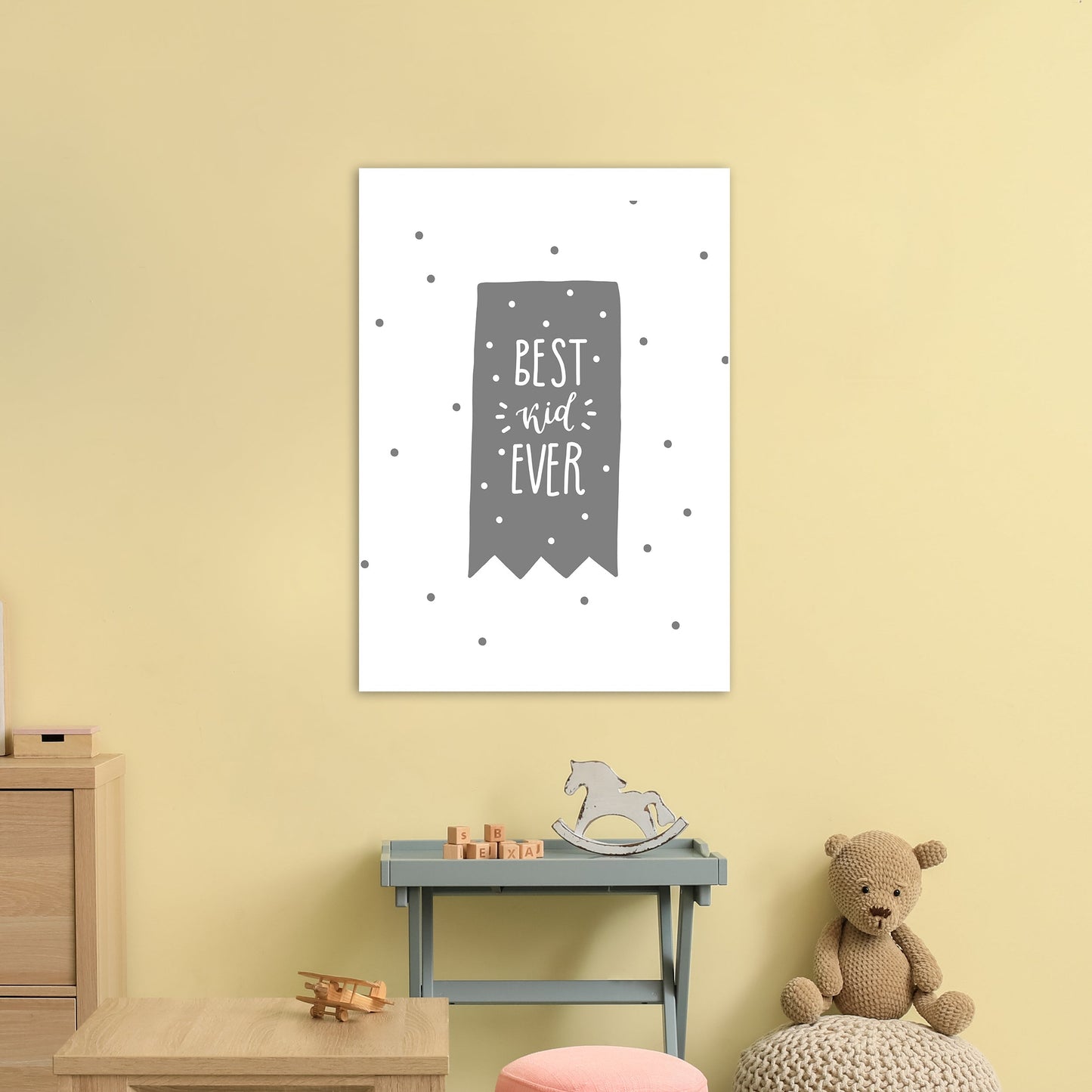 Avelena | Best Kid Ever Grau Super Scandi Kunstdruck von Pixy Paper