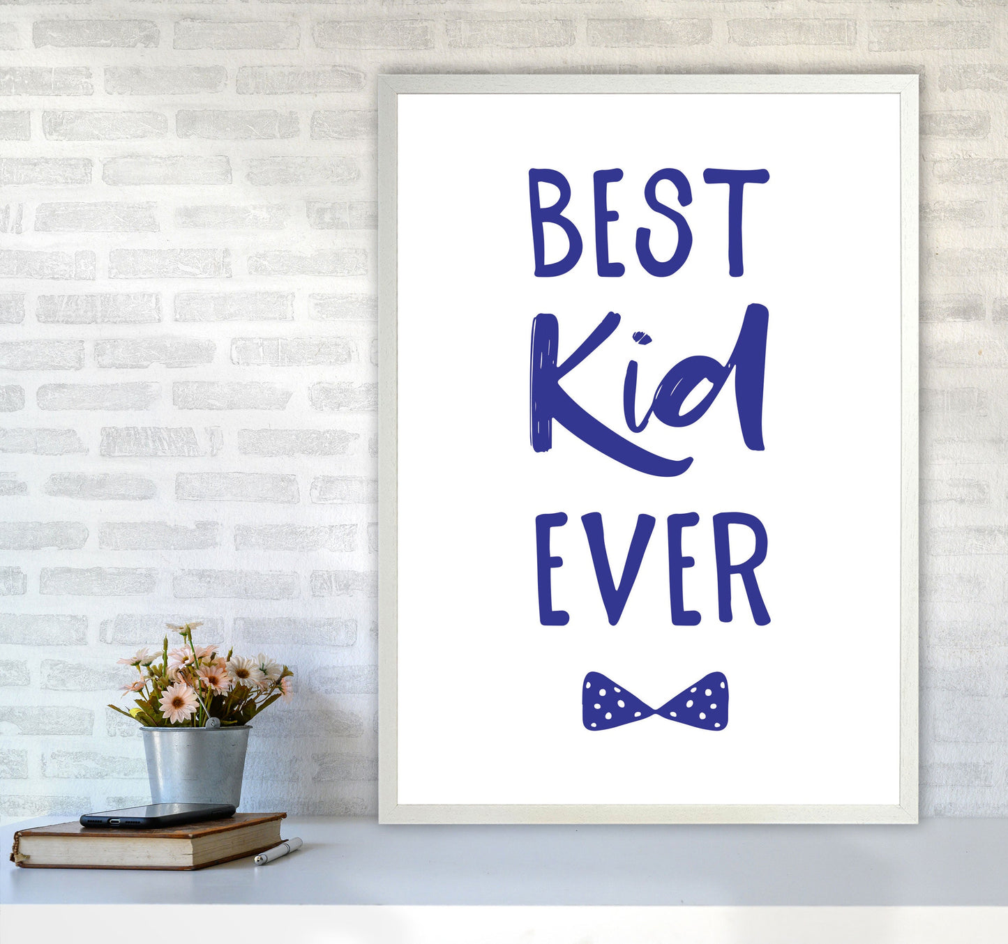 Avelena | Best Kid Ever Navy Rahmen Kinderzimmer Wandkunst Druck