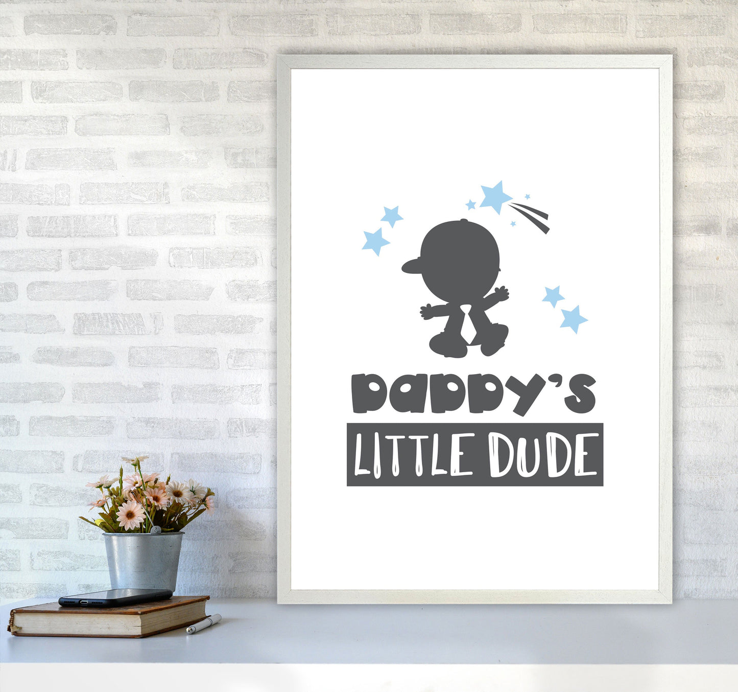 Avelena | Daddy's Little Dude Rahmen Kinderzimmer Kunstdruck