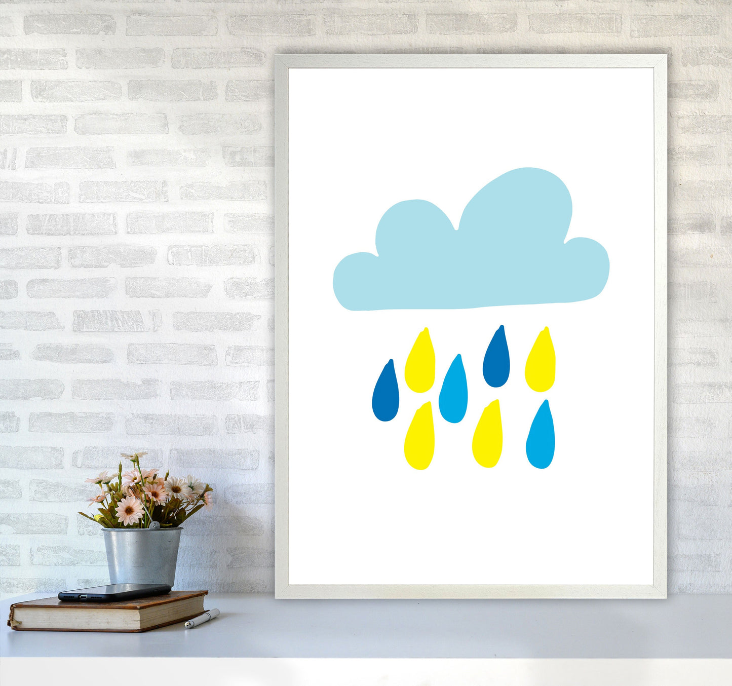 Avelena | Blau Regenhimmel Modern Druck