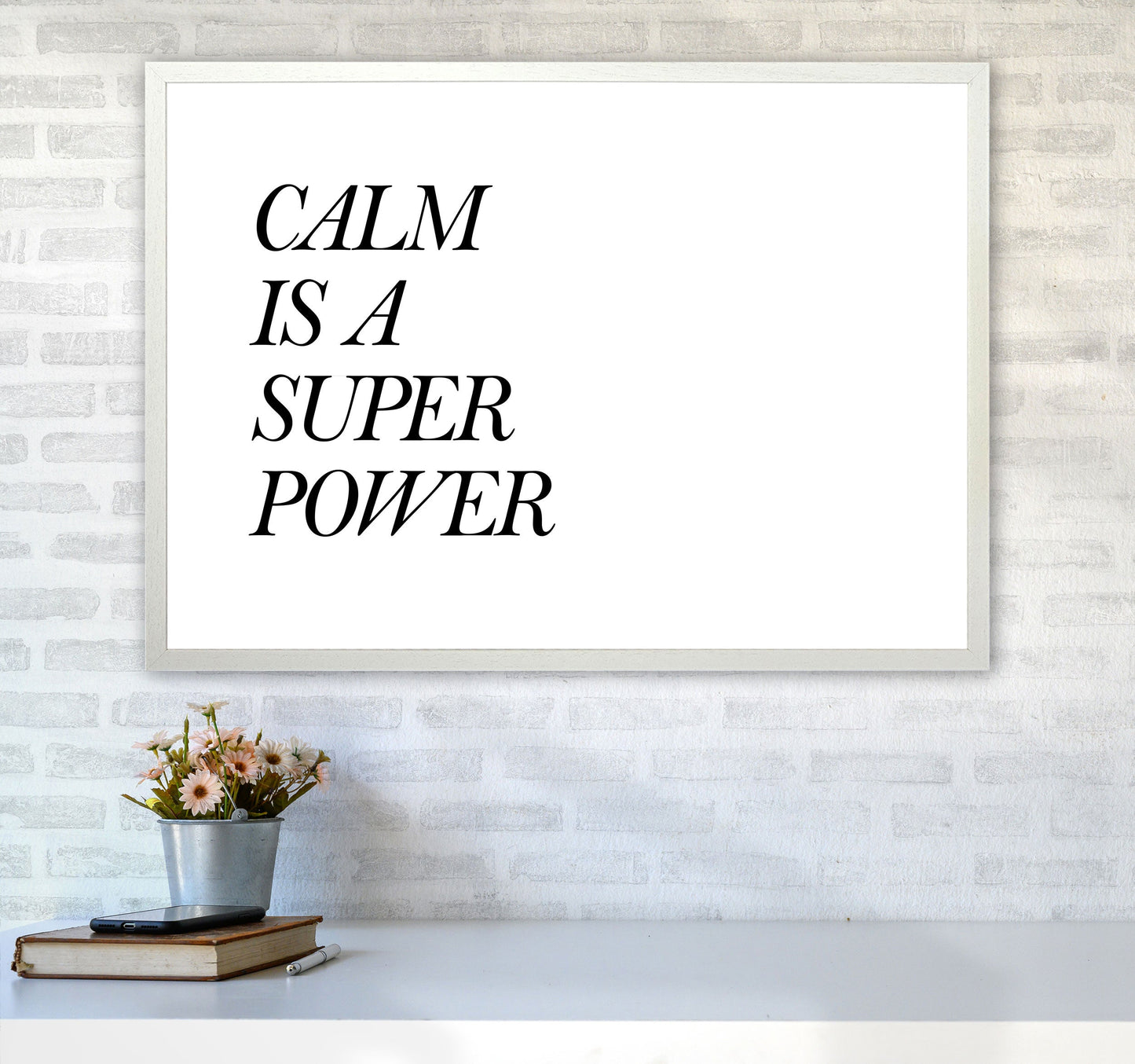 Avelena | Calm Is A Superpower Rahmen Typografie Wandkunstdruck