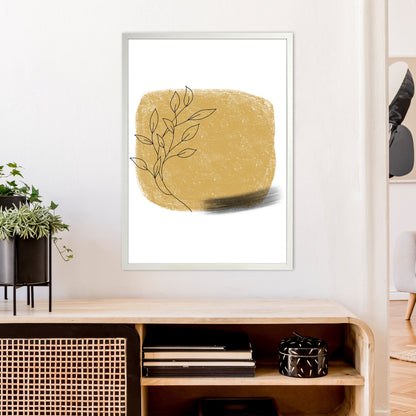 Avelena | Dalia Krit Gold Blumen Quadrat Kunstdruck Von Pixy Paper