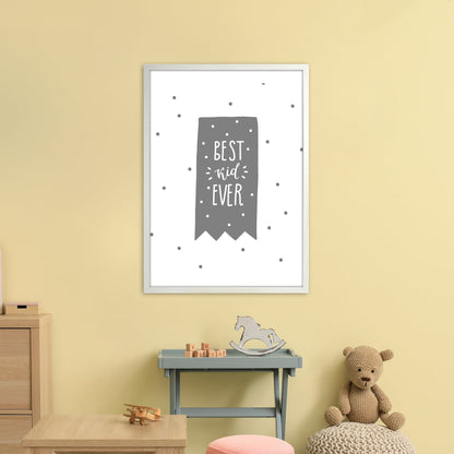 Avelena | Best Kid Ever Grau Super Scandi Kunstdruck von Pixy Paper