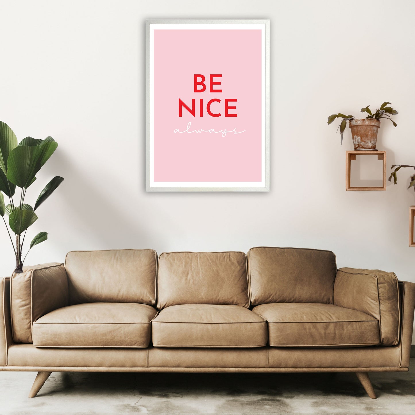 Avelena | Be Nice Pink Kunstdruck von Pixy Paper