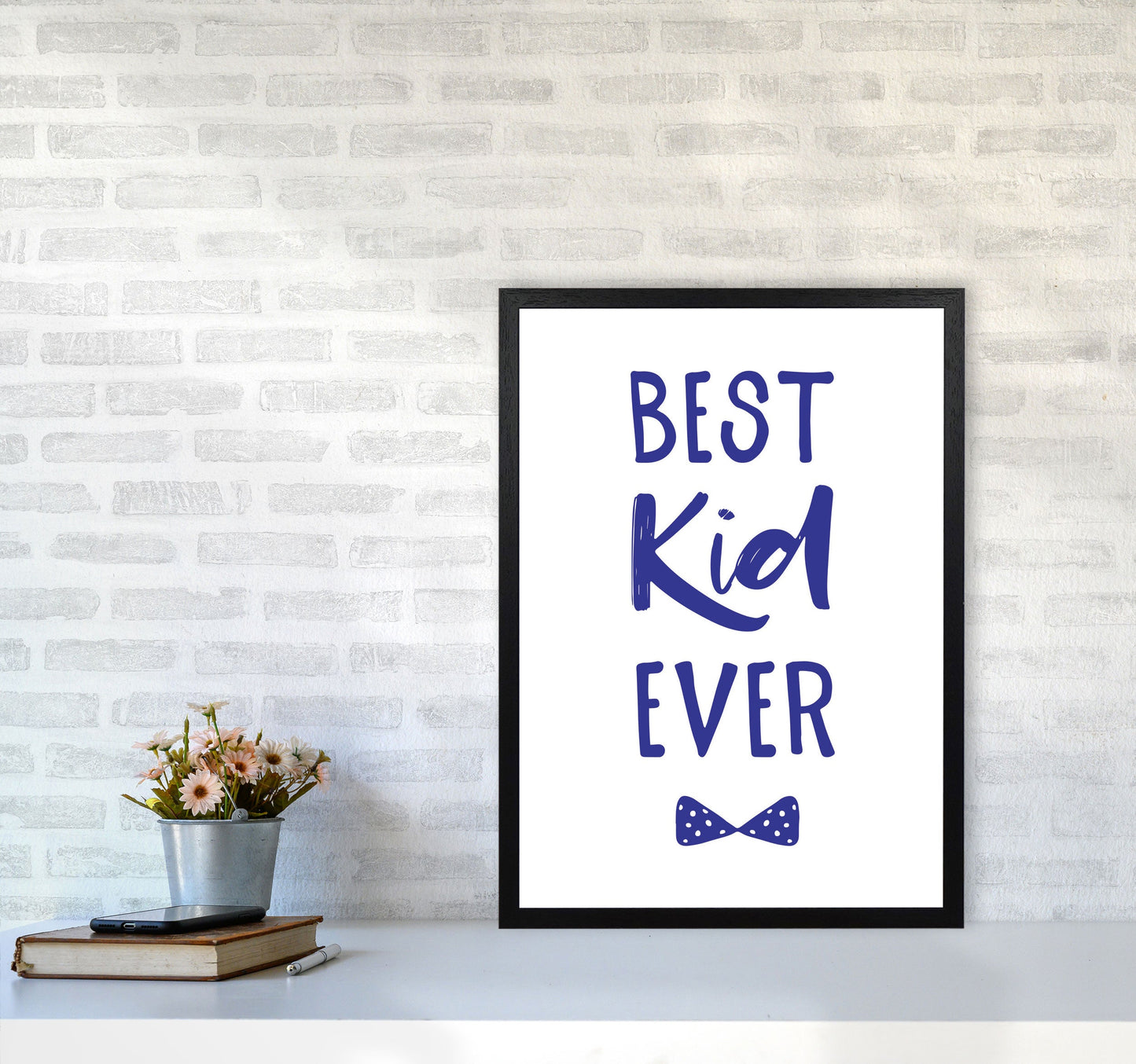 Avelena | Best Kid Ever Navy Rahmen Kinderzimmer Wandkunst Druck