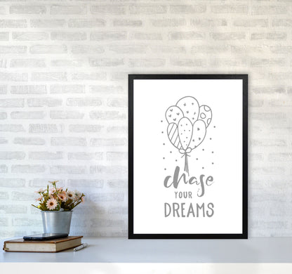Avelena | Chase Your Dreams Grauer Rahmen Kinderzimmer Wandkunst Druck