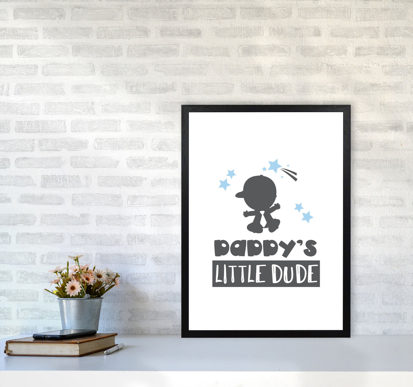 Avelena | Daddy's Little Dude Rahmen Kinderzimmer Kunstdruck